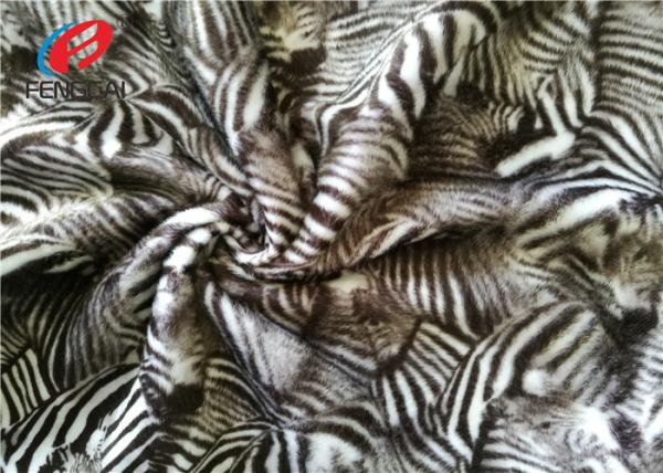 Buy cheap Short Hair Printed Zebra Stripe Polyester Velvet Fabric , Minky Plush Toy Fabric from wholesalers