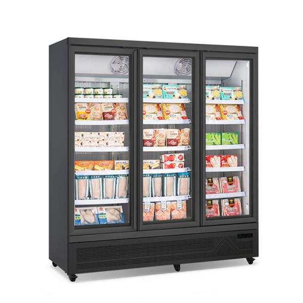 Buy cheap Triple Glass Door Vertical Freezer With Auto Defrost System Upright Ice Cream Freezer from wholesalers