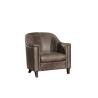 Buy cheap Home Grey Leather Leisure Armchair With Handwork Brasss Nail Heads Decor from wholesalers