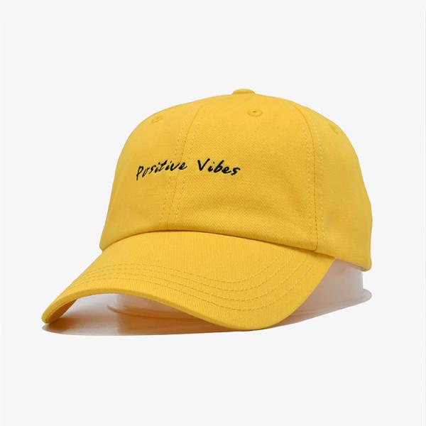 Buy cheap Embroidery Outdoor Sports Dad Hats Light Yellow Color Cotton Fabric For Unisex from wholesalers