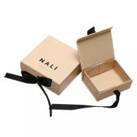 Buy cheap Collapsible Jewelry Packaging Boxes Magnetic Jewelry Paper Box With Black Ribbon product
