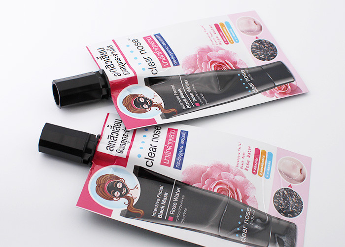 Cosmetic Paste Small Liquid Spout Bags With Lash Curler Brush Gravure Printing