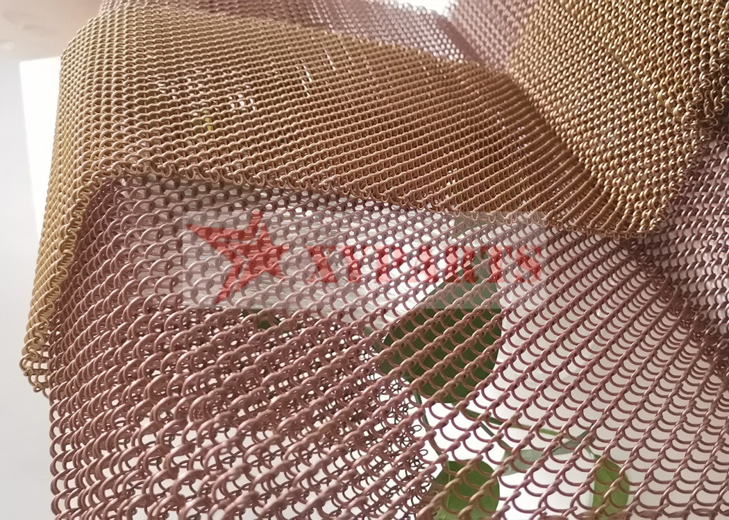 Anodic Oxidation Aluminum Coil Metal Mesh Curtain Interior Exterior Decoration