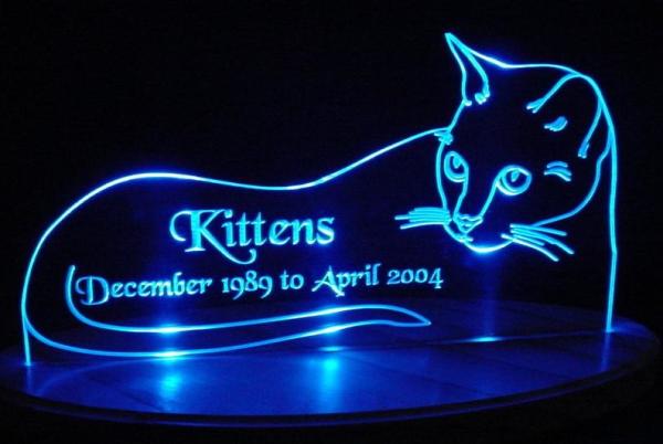 Buy cheap 12cm Kitten Led Edge Lit Sign Custom Acrylic Edge Lit Signs Purple from wholesalers