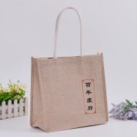 Buy cheap Heavy Canvas Grocery Jute Tote Bags With Leather Handles Wash In Cold Water product