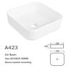 Buy cheap 15.16" Square Countertop Bathroom Sink With Tap Hole Scratch Resistant Rugged from wholesalers