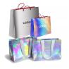Buy cheap Glitter Silver Foil Clothing Carrier Bags Holographic Cmyk Color from wholesalers