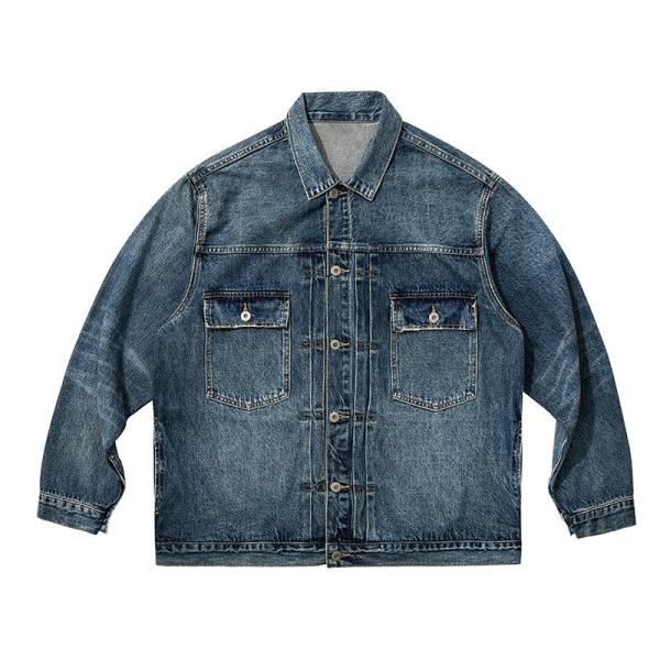 Buy cheap Factory OEM Vintage Multi-Pocket Heavy Duty Wash Denim Jacket Jacket For Men from wholesalers