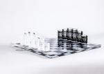 Wholesale Creative Black White Printing Clear Crystal Acrylic Chess Set
