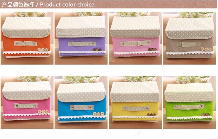 Portable 420D 600D Non Woven Closet Underwear Storage Box With Lid