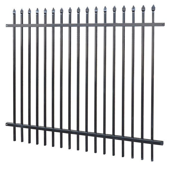 Black Spear Top 7ftx8ft Steel Tubular Fencing For Villas