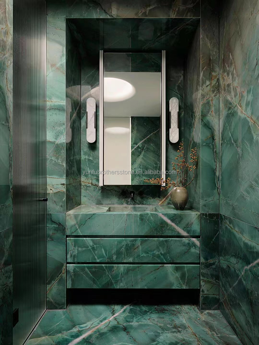 Modern Calcite Marble Flooring Bata Emerald Green Quartzite Slab for Hotel Wall Panel