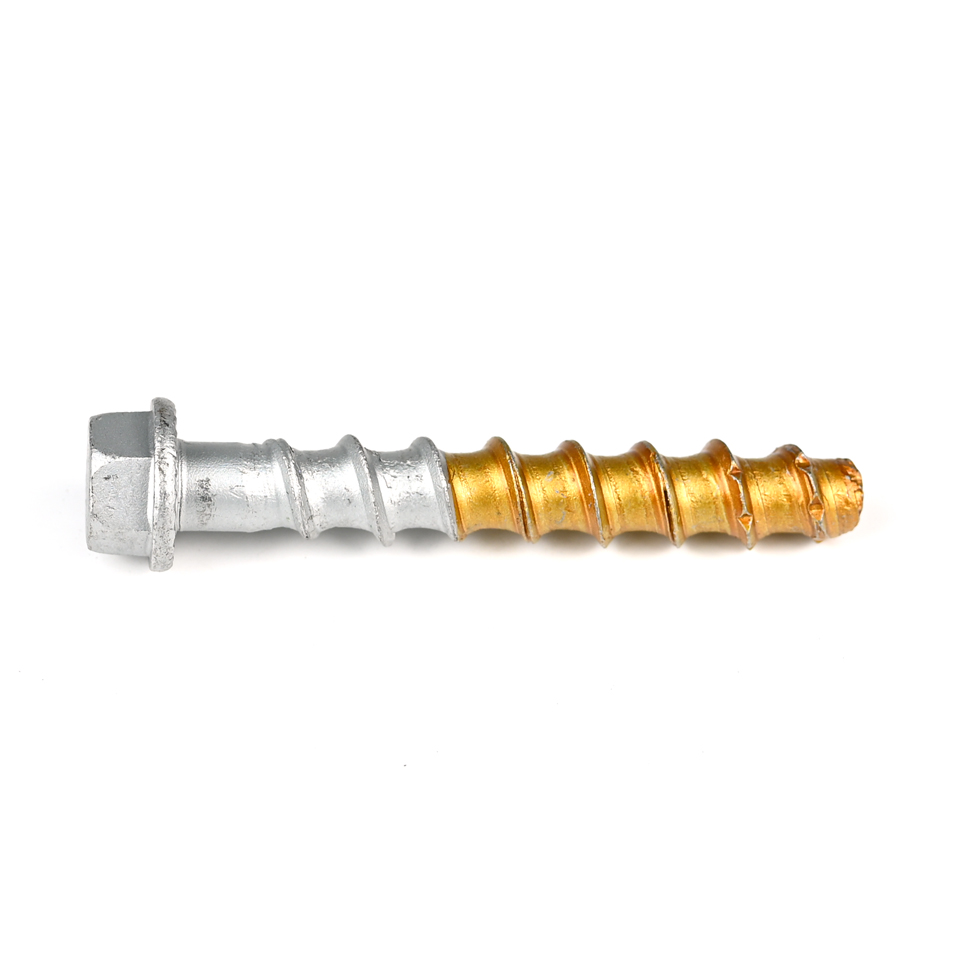 100% QC Tested Gold Baking Paint Hex Head Stainless Steel Self Tapping Masonry Bolts Anchors Cement Screws