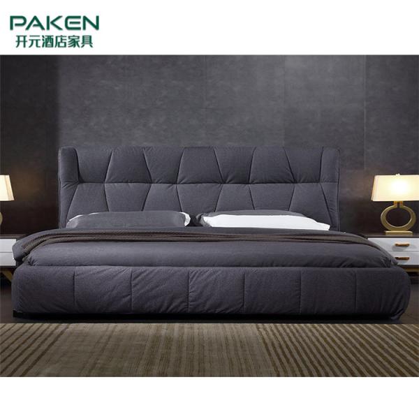 Buy cheap Customize Modern Villa Furniture Bedroom Furniture&Concise Style Bed With Dark Grey Color from wholesalers
