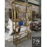 Buy cheap Golden Stainless Steel Metal Frame Black Glass Top Wine Shelves from wholesalers