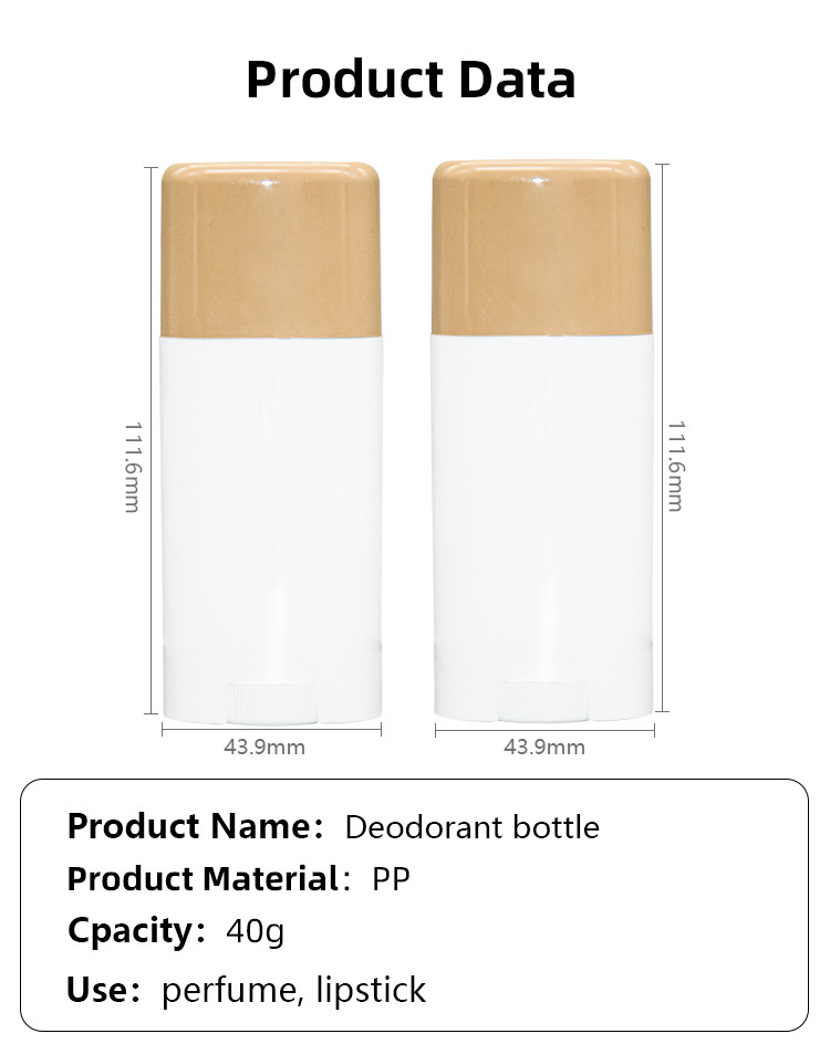 Natural Cosmetic Sunscreen Deodorant Stick Bottle Twist Up Oval 40g