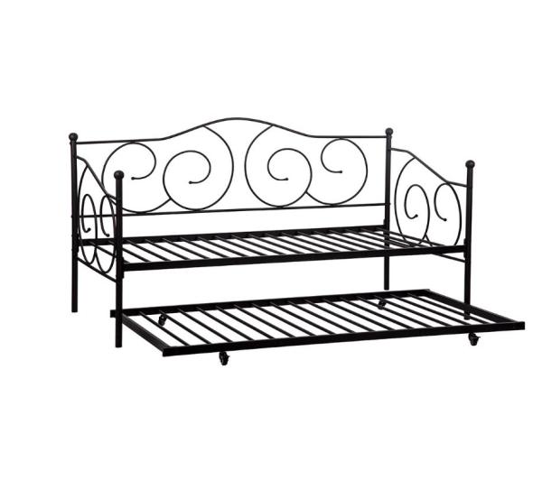 Buy cheap Heavy Duty Black Iron Trundle Bed , Twin Daybed Frame Smooth Finish Edges from wholesalers
