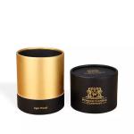 Custom Black Round Candle Tube Packaging Bronzing Cardboard Box for Candle