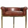 Buy cheap Gold Plated Vintage Leather Bar Chairs Bar Stool With Stainless Steel Legs from wholesalers