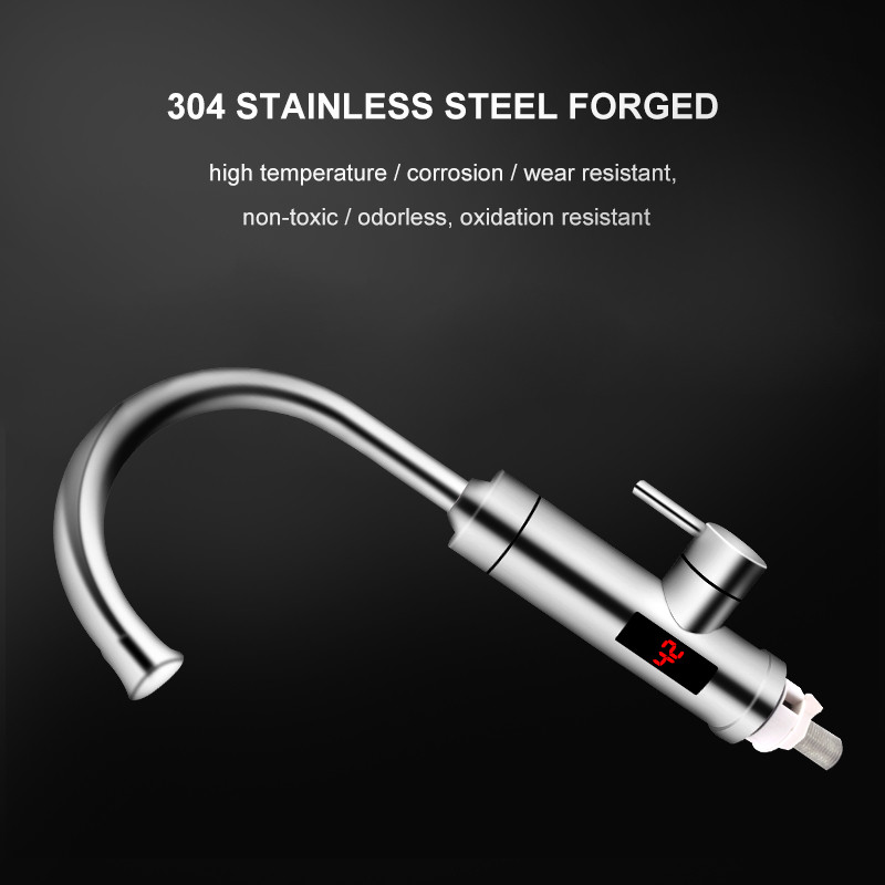 Anti Leakage Digital Control Electric Faucet 50HZ 360 Degree Rotating RoHs