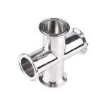 Forged SS304 316 Sanitary Stainless Steel 4 Way Cross Pipe Fitting Polished End
