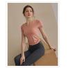 Buy cheap 180g Women'S Athletic Clothing Side Gathered Side Cropped Yoga Tee Shirts from wholesalers