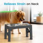 Adjustable Lifting Slow Pet Food Bowl Outdoor Elevated Dog Bowls With Stand