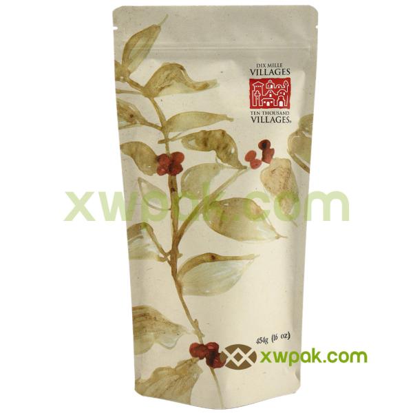 Buy cheap Biodegradable Coffee Packing Bags Brown Kraft Laminated Paper Bag For Tea FDA from wholesalers