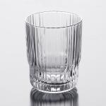 Silver Gold Rimmed Clear Hand Blown Drinking Glasses 340ml Vertical Striped 12Oz