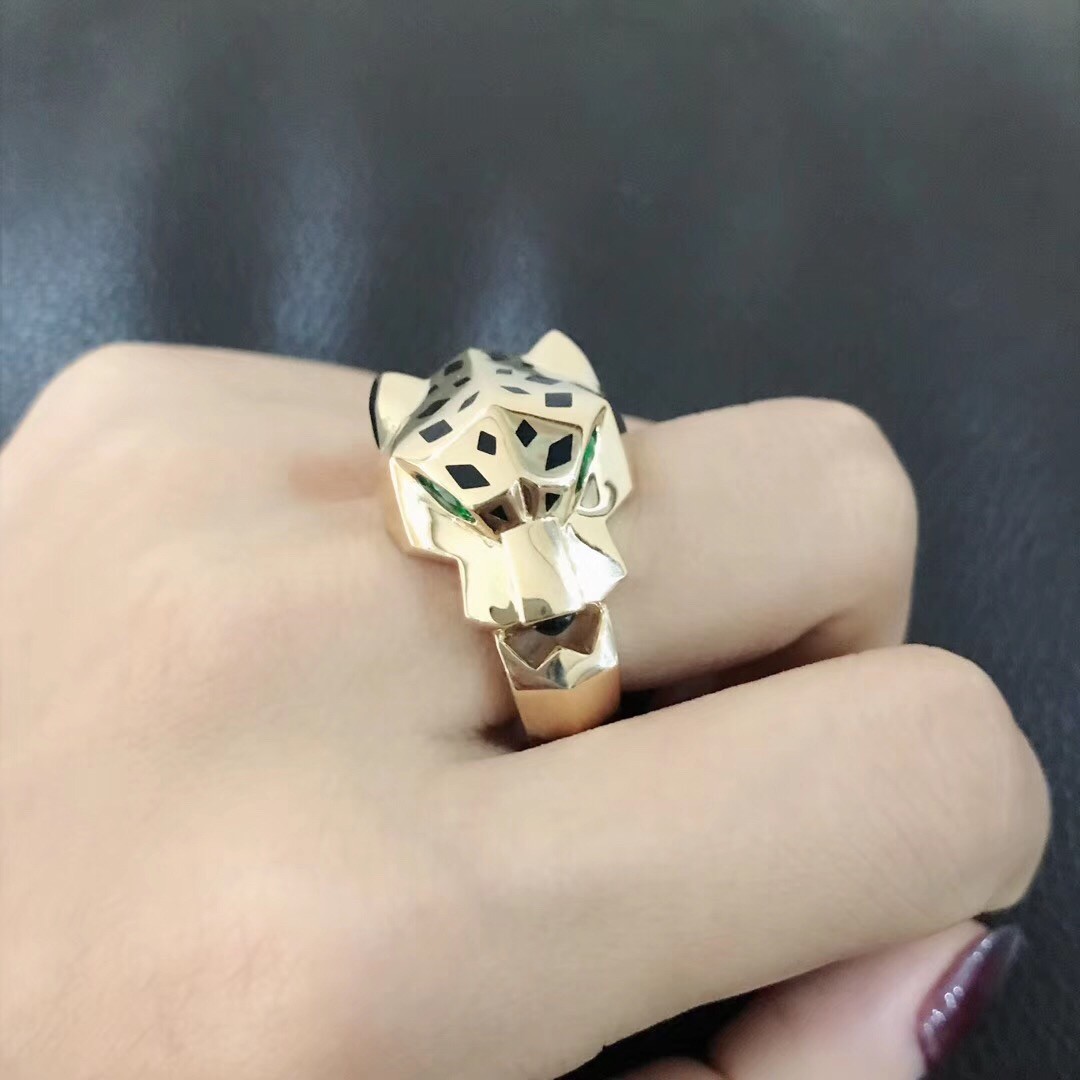 Fine Jewelry Highend Custom Jewelry 18k Pure Gold Car Tier PanthèRe De Car Tier Ring