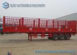 Length 12 m Fenced Flatbed Semi Trailer 3 Axles Load Capacity 50 T 55 T