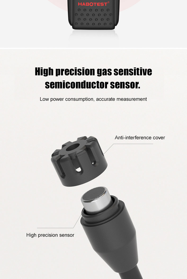 HT66 Gas Leak Detector for Combustible Flammable Natural Methane Gas Visible and Audible Alarm