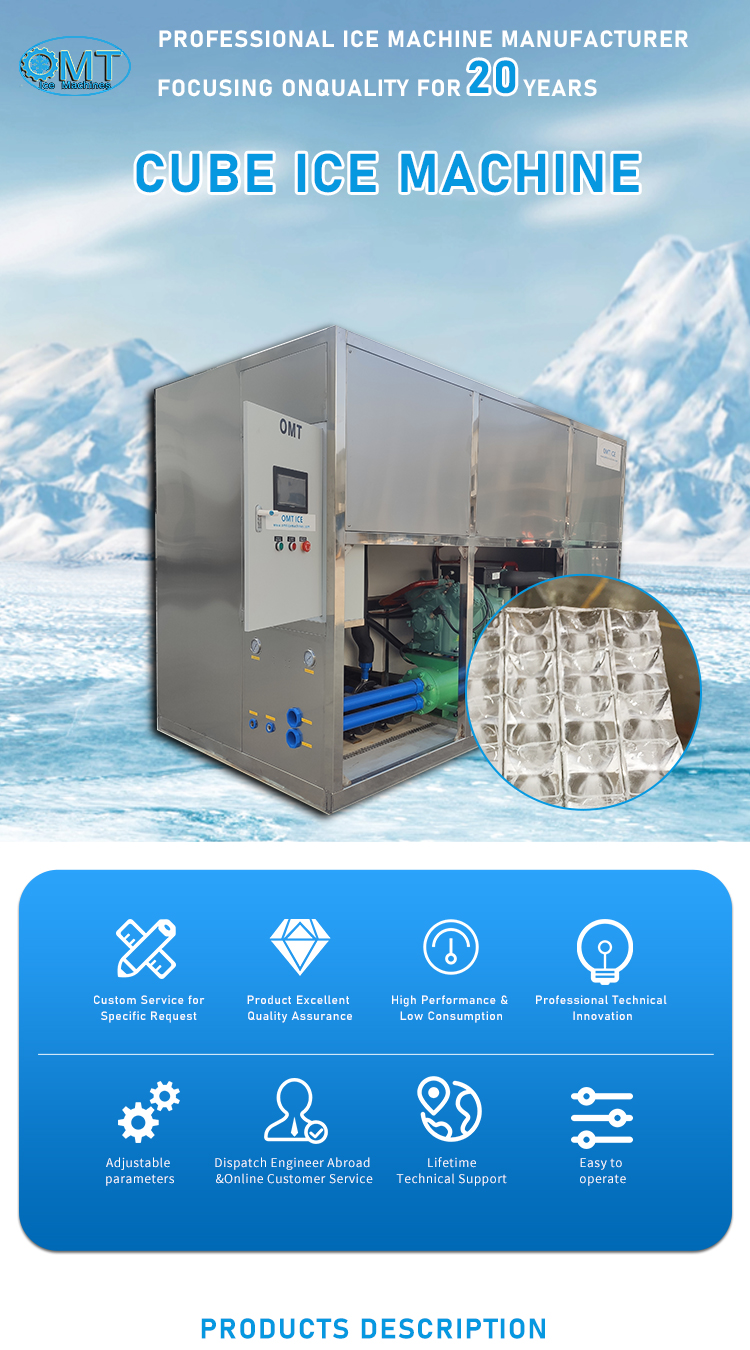 4T Large Ice Cube Maker Machine Corrosion Proof Safety food grade for Restaurant
