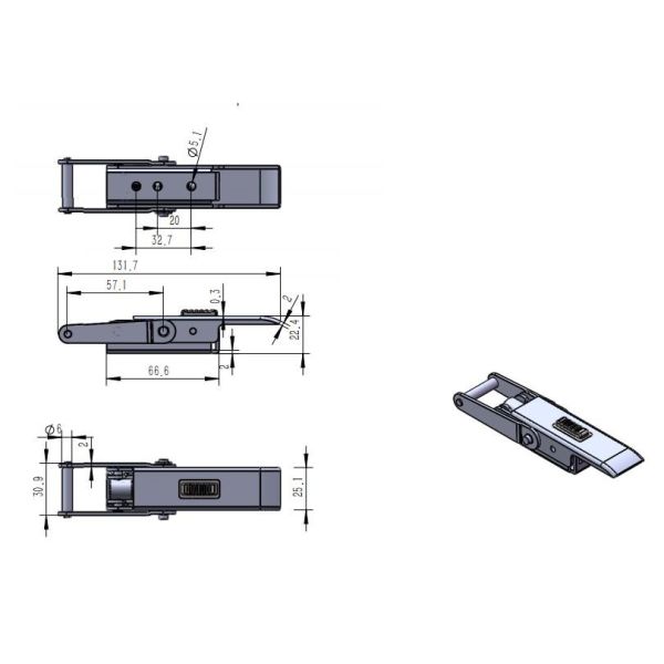 ISO9001 Durable SS Adjustable Toggle Latches Corrosion Proof For Medical Equipment