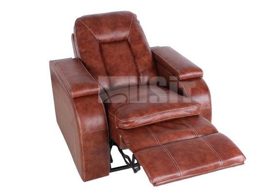 Buy cheap Premium Genuine Leather Home Theater Seating Sectional Recliner Fireproof from wholesalers