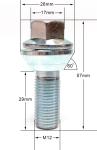 Alloy Wobble Wheel Bolts M12 X 1.25 , Variable Pcd Bolts 2 Mm Tolerance
