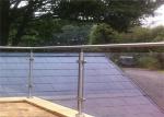 Balcony Stainless Steel Glass Balustrade , Stainless Steel Railing With Glass