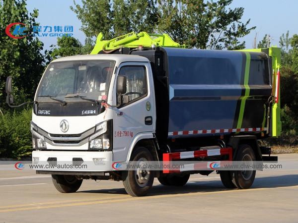 Buy cheap Dongfeng 5CBM 120HP 4X2 6 Wheels Side Loader bucket lifting Truck refuse collector truck from wholesalers
