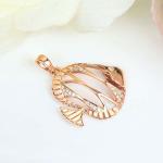 18K Rose Gold Lovely Fish Charm Pendant with Diamonds (GDN005)