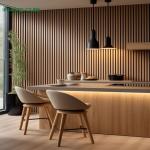 Cinema Sound Proof Acoustic Wooden Wall Panels Covering MDF Wood Veneer