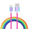 Buy cheap Vibrant Rainbow Braided Cable - Metal Connector & Tangle-Free Design from wholesalers
