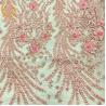 Buy cheap Modern Pink Beaded Embroidered Lace Fabric For Nigerian Wedding from wholesalers