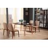 Buy cheap luxury rectangle wooden dining table with metal leg from wholesalers