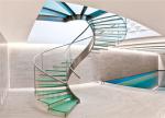 U Channel Curved Deck Stairs Designs Glass Railings System Screw Bolted