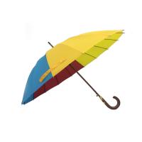 Buy cheap 26 Inch 16 Ribs Wooden Handle Umbrella Auto Open Manual Close Assorted Colors product