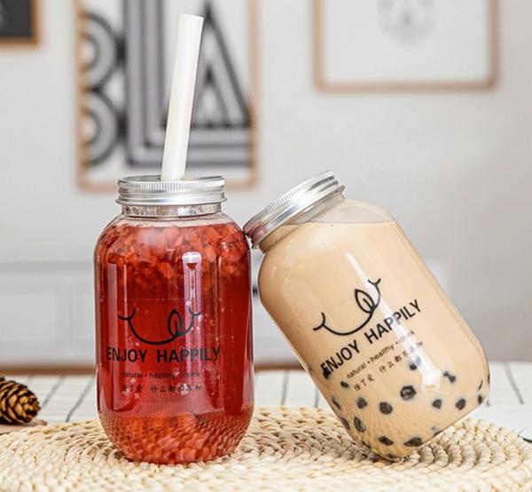 Buy cheap 330ml 650ml Biodegradable Plastic Bottles PLA PET Bubble Tea Juice U Shaped from wholesalers