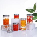 Jelly Food Glass Pickle Jar , 4oz / 8oz Clear Caviar Clear Glass Jars