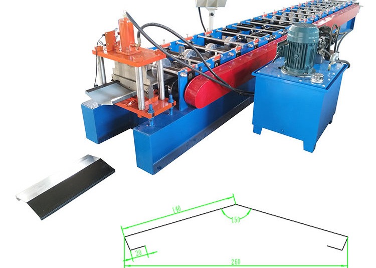PPGI PPGL Color Steel Galvanized Ridge Capping Roll Forming Machine Hydraulic Cutting