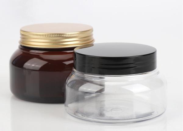 Buy cheap 150ml 200ml 250ml PET Jar Amber Jar with Black Lid White Black Plastic Container Empty Hair Mask Jar from wholesalers