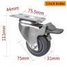 Buy cheap EDL Medium Duty Zinc Coating 3inch 110kg Plate TPE Caster by Rigid, Swivel and Brake type 5713P-57 from wholesalers